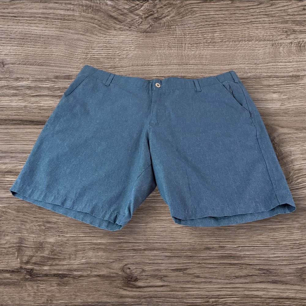 Swiss Tech Performance Flat Front Short 42 Blue Stretch Polyester Outdoors (661)